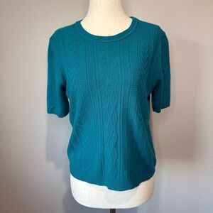 Koret Teal Short Sleeve Knit Top